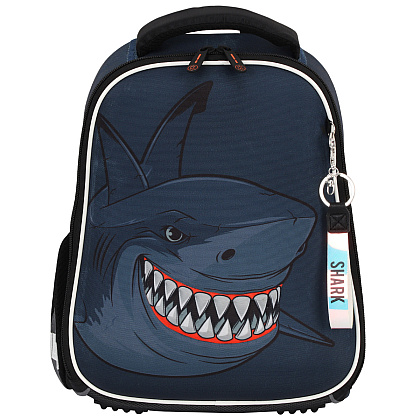 Рюкзак школьный "Ergo Light. Shark", синий, серый