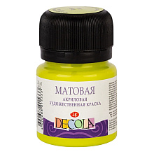 Краска акриловая матовая "Декола", 734 лайм, 20 мл., банка