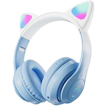 Наушники беспроводные Miru "CAT EP-W10", Bluetooth, голубой 