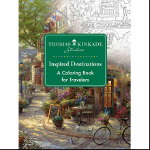 Раскраска на английском языке "Thomas Kinkade Studios. Inspired Destinations. A Coloring Book for Travelers"