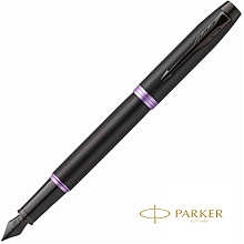 Ручка перьевая Parker "IM Vibrant Rings F315", M, черный, фиолетовый, патрон синий