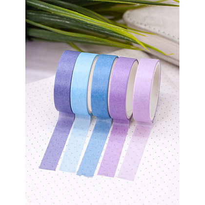 Клейкая лента "Multicolor tone purple-blue", 10х2 мм/м, ассорти - 3