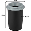 Урна для мусора "Idea Эко", 50 л, пластик, черный, серый - 2