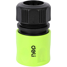 Соединитель-коннектор для шлангов Deli GS EDL8792, 1/2", быстросъемный, черный, зеленый