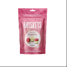 Конфеты "Miskets", 80 гр, малина  в белом шоколаде