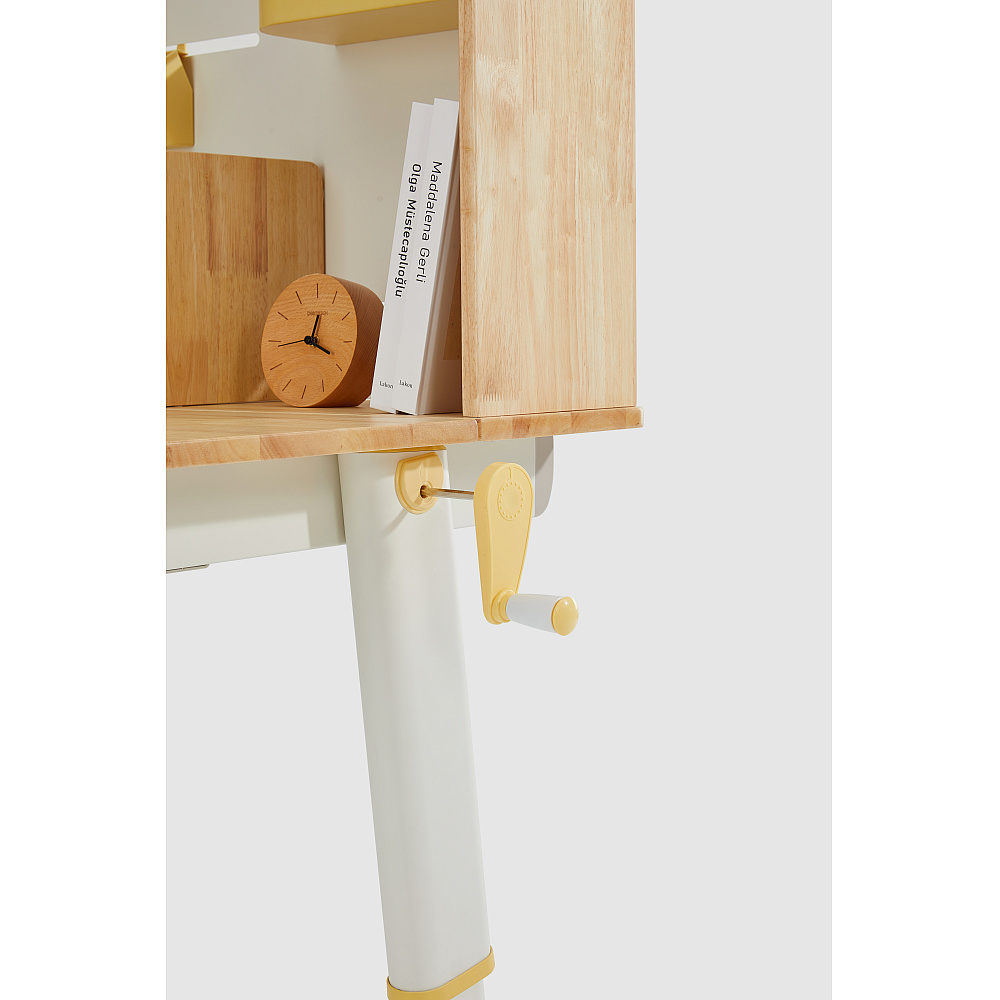 Стол Ergosmart регулируемый Galleon, 1200х700х(520-760) мм, гевея, с книжной полкой - 13