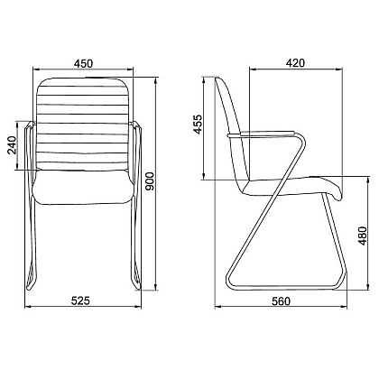 Кресло для посетителей SitUp TASK chrome экокожа, кремовый - 2