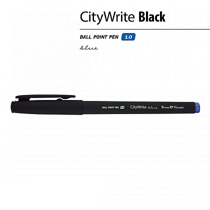 Ручка шариковая "CityWrite Black", 1.0 мм, черный, стерж. синий - 2