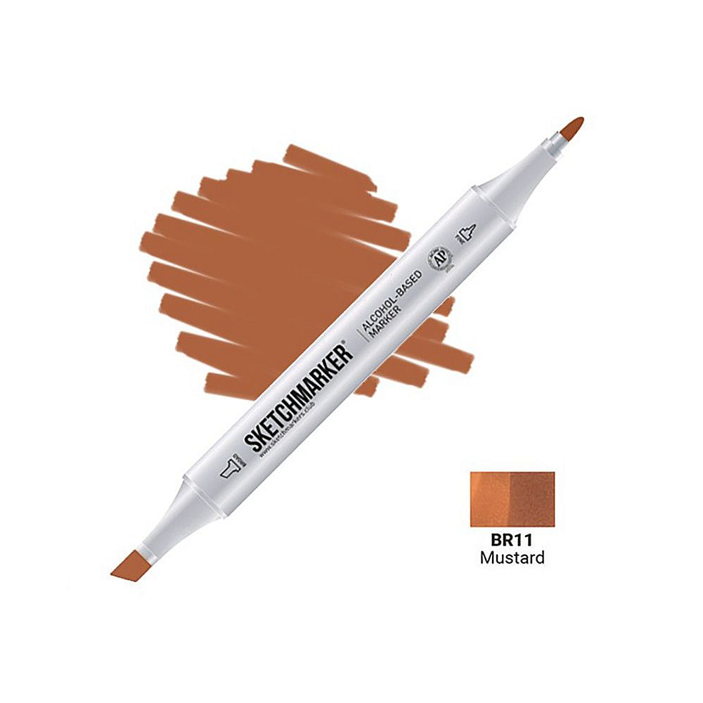 Маркер перманентный двусторонний "Sketchmarker", BR11 горчица
