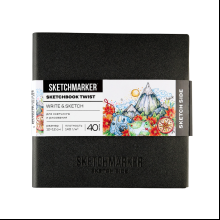Скетчбук "Sketchmarker Sketch&Write", 12х12 см, 100 листов, бумага белая