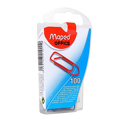 Скрепки цветные Maped, 25 мм, 100 шт, ассорти