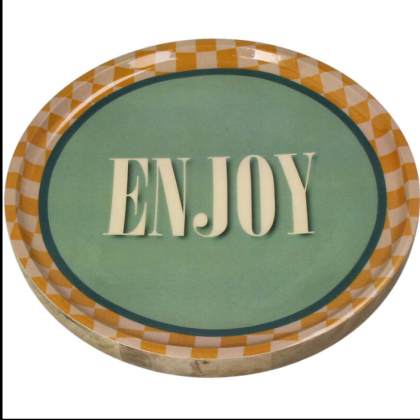 Тарелка деревянная "Enjoy", 25х25х2.5 см, разноцветный