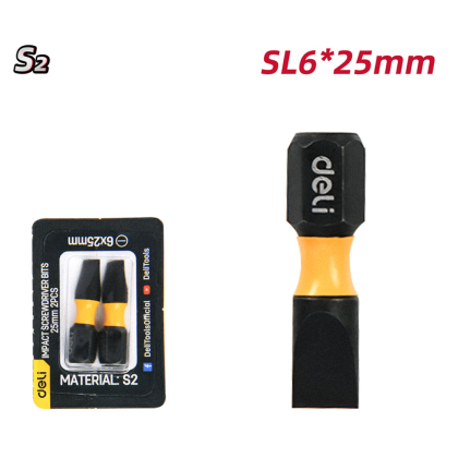 Бита ударная Deli YS EDL251005Z, 2 шт., SL6 x 25 мм - 5