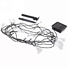 Гирлянда уличная "Капля рося", 3 м, 20 LED, тепло белый, солнечная батарея
