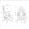 Кресло игровое Бюрократ Knight "Custom/F GR", ткань, пластик, серый, черный - 15
