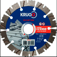 Круг алмазный по бетону Krugo Master, 125х22.23 мм, сегментный