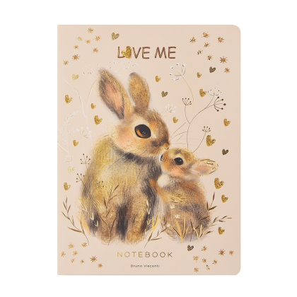 Тетрадь "Love me. Зайки", A5, 40 листов, клетка, бежевый - 2