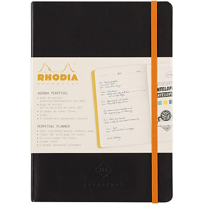 Еженедельник недатированный Clairefontaine Rhodia "Rhodiarama Perpetual", 148x210 мм, 128 страниц, черный - 2