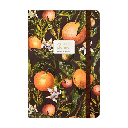 Еженедельник недатированный "Flora. Paradise. Oranges", А5, 144 страниц, линованный, оранжевый, зеленый - 2