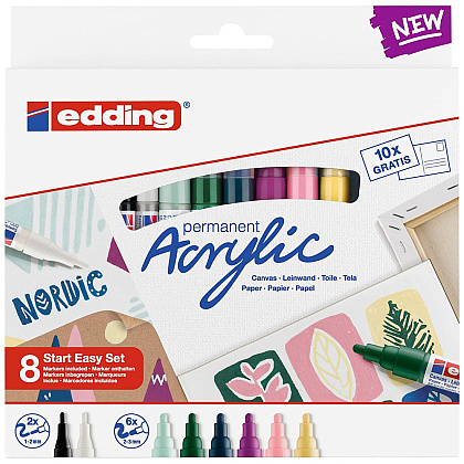 Набор маркеров акриловых "Edding Starter Set Nordic", 8 шт.
