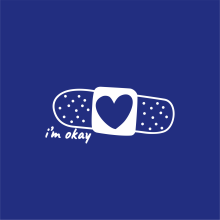 Панама «I am okay», унисекс, классический синий, белый               