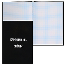 Книга записная "Картинки нет", А5, 145x205 мм, 80 листов, в клетку, черный