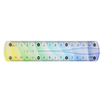 Линейка "Colorful", 15 см, прозрачный, разноцветный