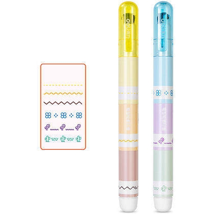Маркер текстовый Deli TB341 с роликовым штампом, ассорти - 2