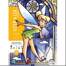 Раскраска по номерам на французском языке "Coloriages mystères Disney - Vitraux Tome 2"