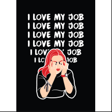 Открытка "I love my job", 148х105 мм, дизайнерская