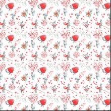 Бумага декоративная в рулоне "Love" 1*0,7 м, ассорти