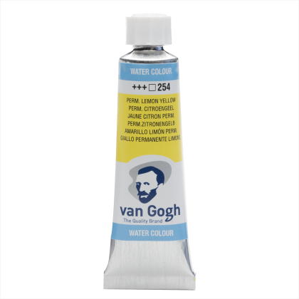 Краски акварельные "Van Gogh", 254 желтая-лимонная прочная, 10 мл, туба