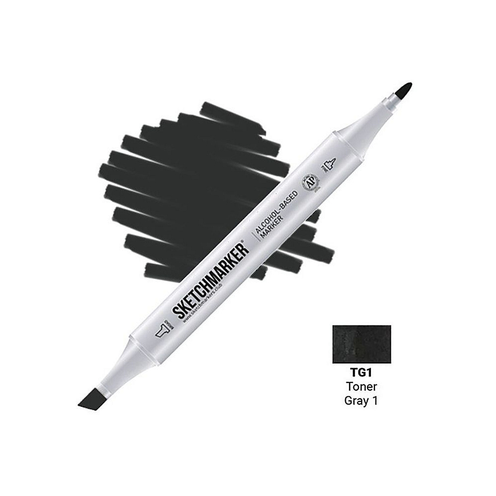 Маркер перманентный двусторонний "Sketchmarker", TG1 серый тонированный №1