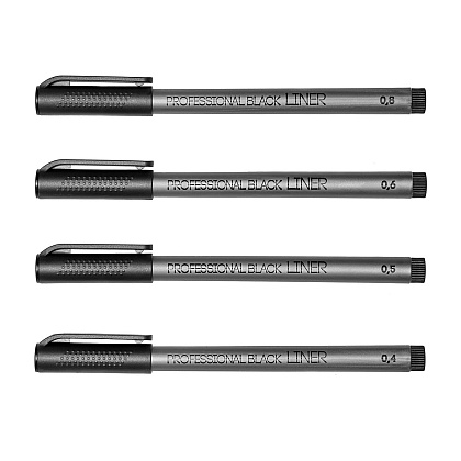 Набор ручек капиллярных "Professional Fine Liners", 4 штуки - 2