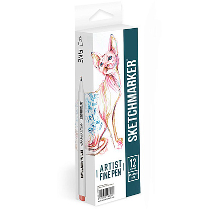 Ручки капиллярные "Sketchmarker. Starter", 12 шт.