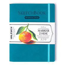 Скетчбук для маркеров "Markers", 15x19 см, 220 г/м2, 18 листов, бирюзовый