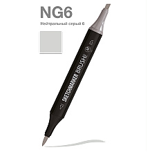 Маркер перманентный двусторонний "Sketchmarker Brush", NG6 нейтральный серый 6