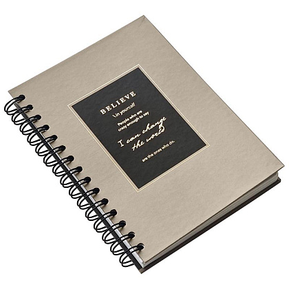 Тетрадь "Believe бежевая рамка", А5, 120 листов, клетка, бежевый - 3