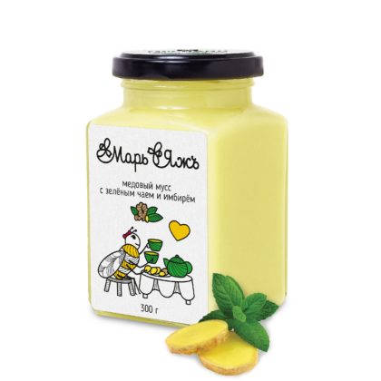 Медовый мусс "МарьЯжъ" с зелёным чаем и имбирём, 300 гр