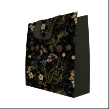Пакет бумажный подарочный "Flora. Лесные ягоды", 26x32,4x13 см, зеленый