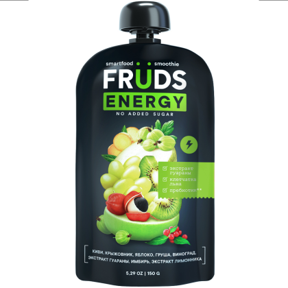 Пюре фруктовое "Smartfood smoothie fruds", вкус груша, яблоко, киви и крыжовник