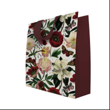 Пакет бумажный подарочный "Flora. Пионы", 26x32,4x13 см, белый, красный