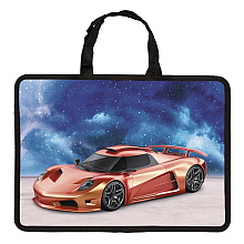 Папка для тетрадей с ручкой "Sport car", молния, синий 