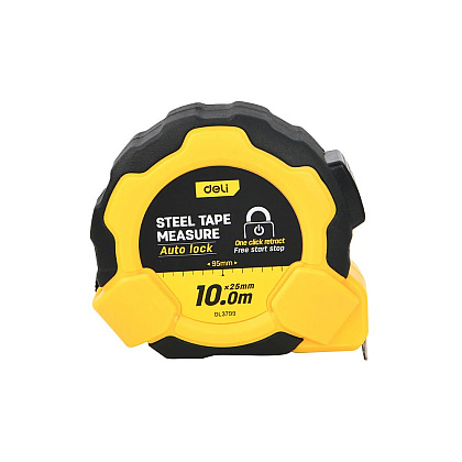 Рулетка Deli YS EDL3799, 10 м х 25 мм, желтый, черный
