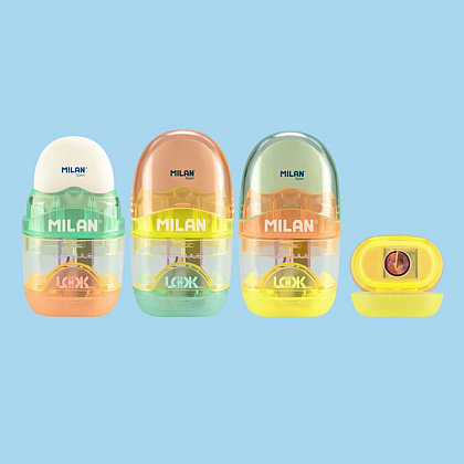 Ластик-точилка Milan "Capsule New Look", контейнером, 1 отверстие, ассорти - 5