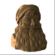 Пазл картонный 3D "Бюст Дед Мороз"