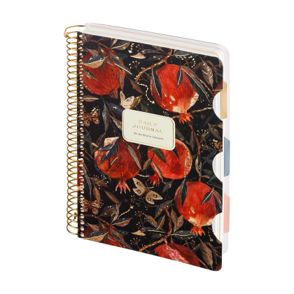 Книга записная "Flora. Гранат", A5, 200 листов, клетка, линейка, точка, черный, красный