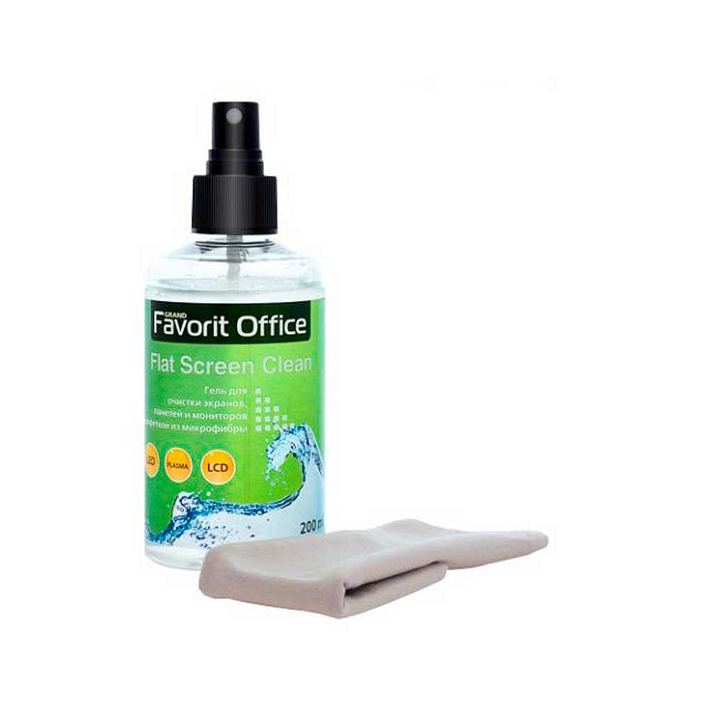 Чистящий набор для экранов "Favorit-Office-Flat Screen Clean", гель 200  мл + салфетка микрофибра