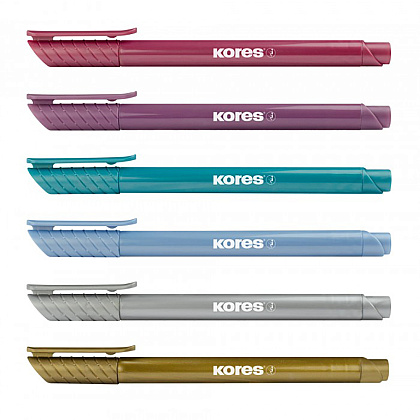 Маркер-кисть "Kores Metallic Style", 6 шт., металлик, ассорти - 3