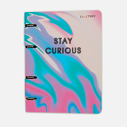 Тетрадь "Stay Curious", А5, 120 листов, клетка, на кольцах, сиреневый - 3